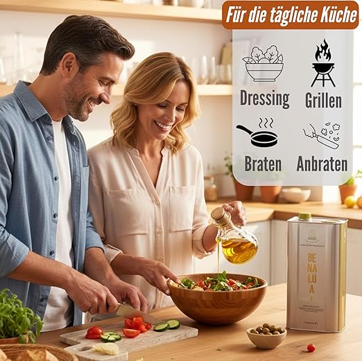 Natives Olivenöl Extra 5 Liter zum Braten und für Salate